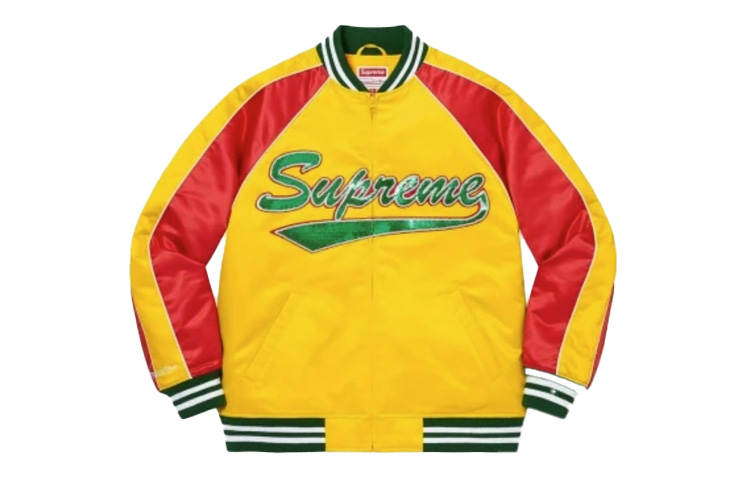Куртка Supreme Sequin Logo Varsity Jacket (черная)