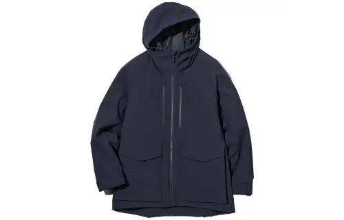 UNIQLO Down Jackets Men's Navy Blue 69 Hooded Moderate Other