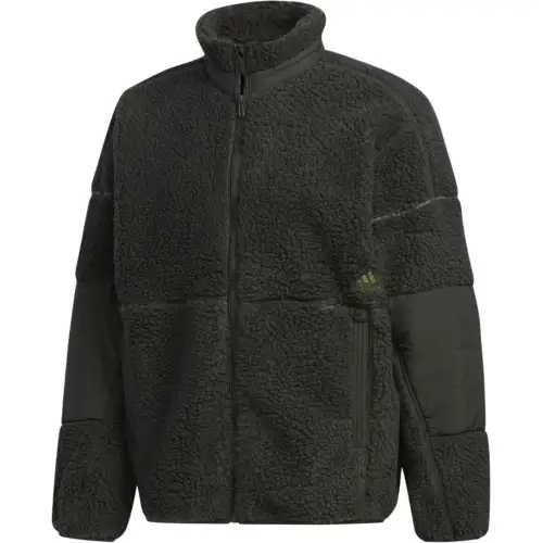 Adidas Velvet Jackets Men's Green Stand Collar Moderate