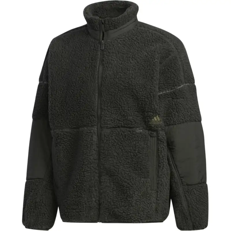 Adidas Velvet Jackets Men's Green Stand Collar Moderate
