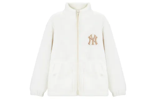 MLB Velvet Jackets Unisex Cream Stand Collar Moderate