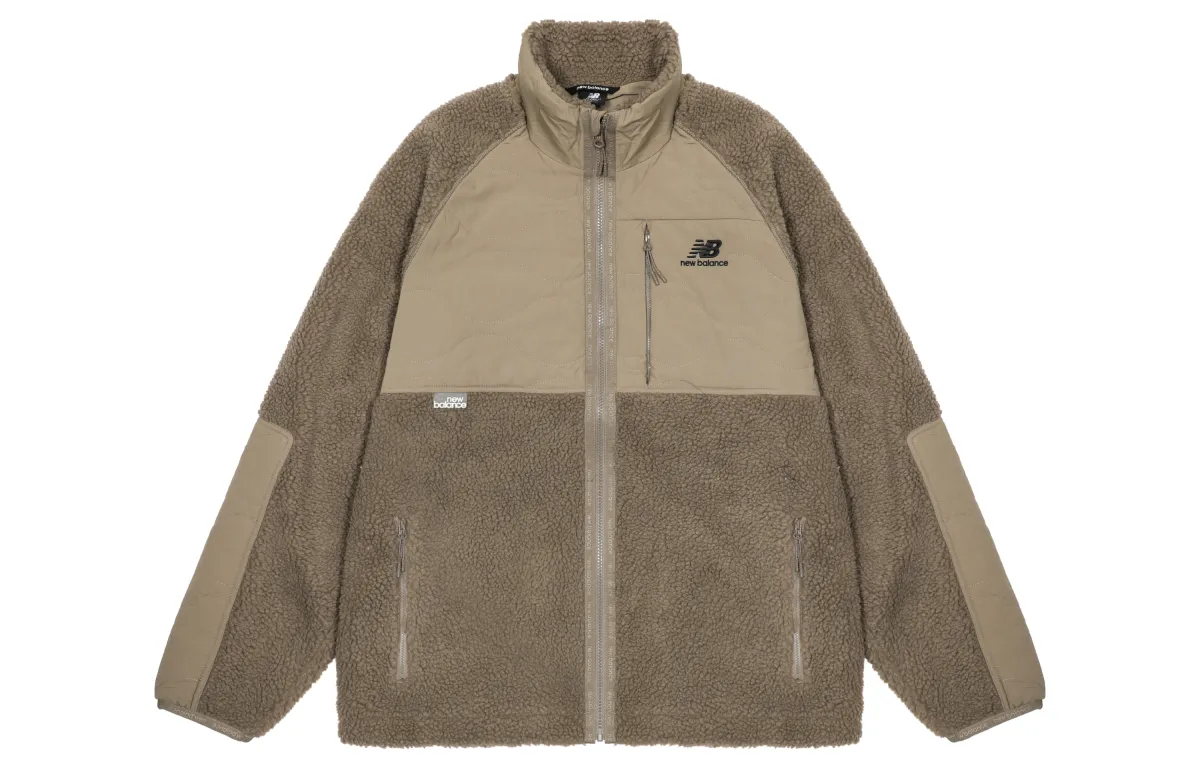 New Balance Velvet Jackets Men's Brown Stand Collar Moderate