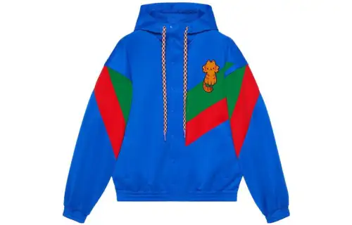 GUCCI Jackets Men's Blue Hooded Moderate Other