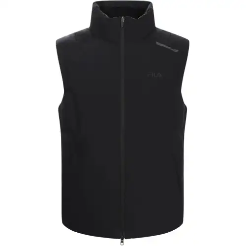 FILA Vests Men's Black Stand Collar Moderate Other