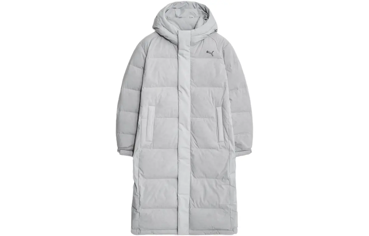 PUMA Down Jackets Men's Gray Hooded (Non-detachable) Moderate Other