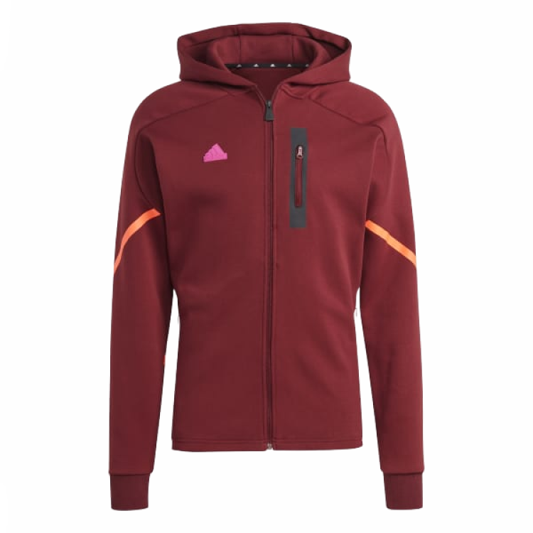 Adidas DESIGNED For GAMEDAY FULL ZIP HOODIE Jackets & Coats Unisex Dark Shadow Red