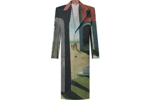 LOUIS VUITTON New Quarterly Products Of LV Coats Men's Green Lapel Moderate Straight Fit