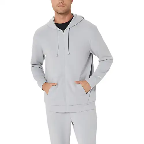 ASICS Jackets Men's Gray Hooded Moderate Other