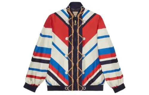 GUCCI Jackets Men's Multicolor Stand Collar Moderate Other