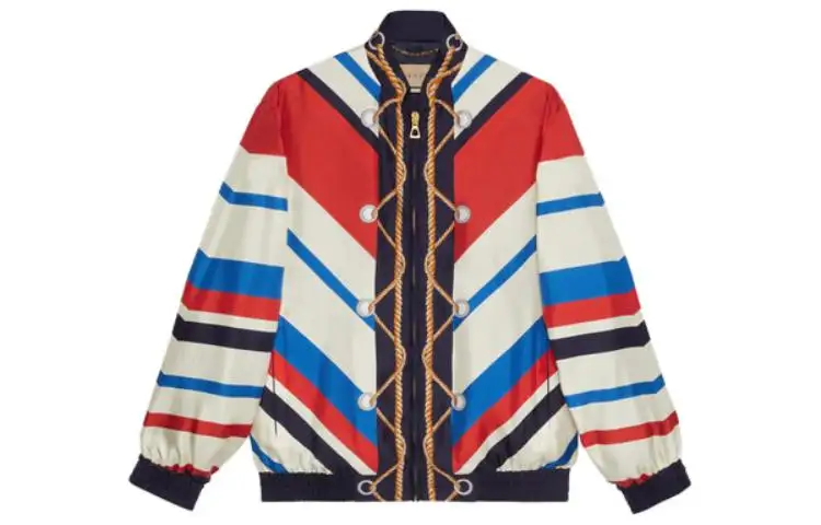 GUCCI Jackets Men's Multicolor Stand Collar Moderate Other