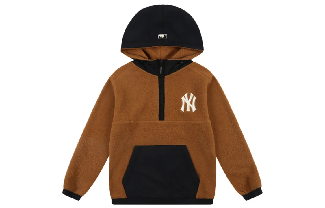 MLB Velvet Jackets Unisex Brown Hooded Thickened