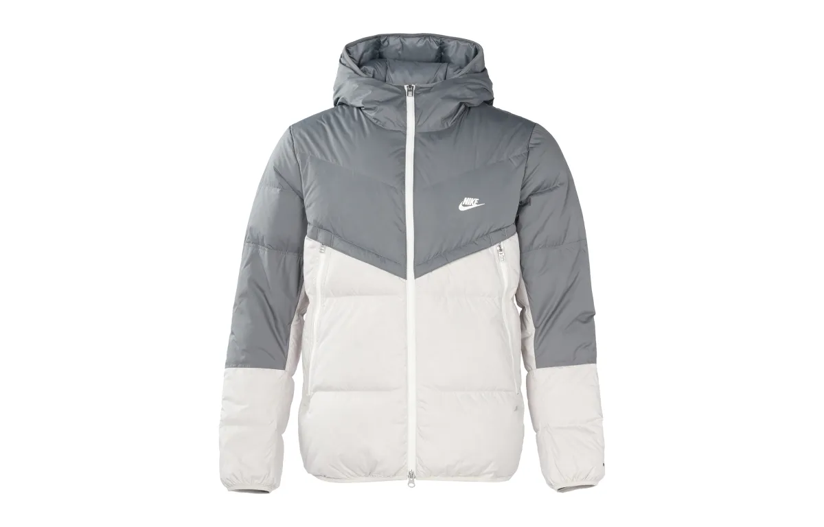 Nike Down Jackets Men's Gray Hooded (Non-detachable) Moderate
