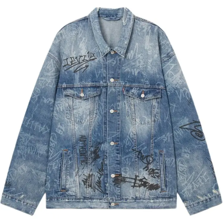 Levi's Denim Jackets Men's Blue Lapel Moderate Other