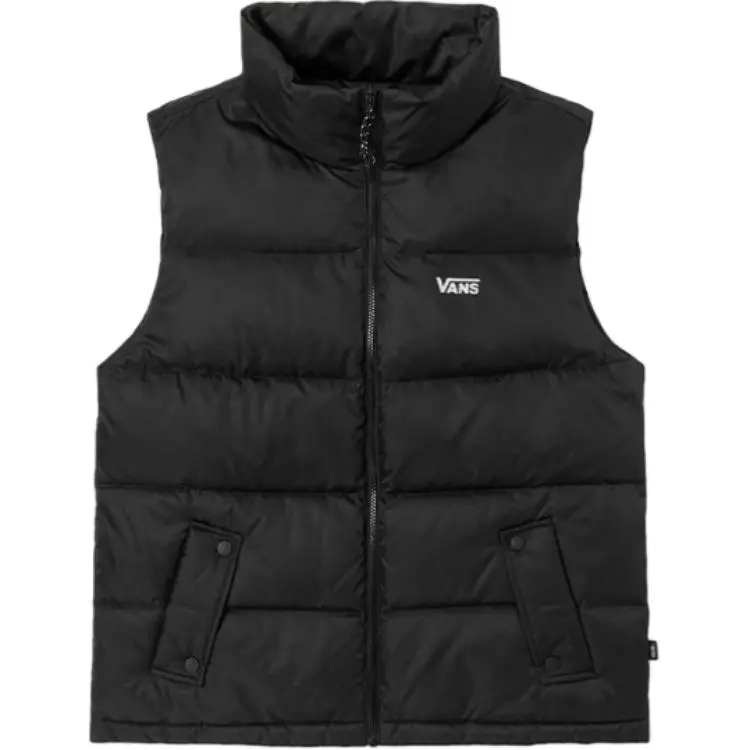 Vans Down Vests Unisex Black Stand Collar Moderate