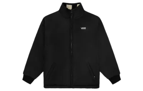Vans Velvet Jackets Unisex Black Stand Collar Moderate