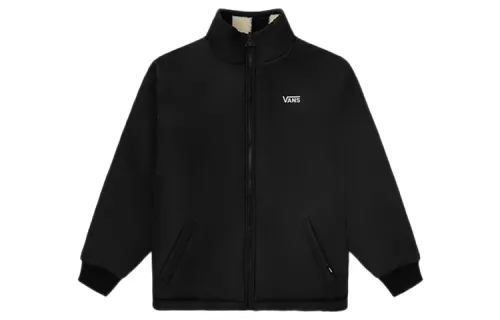 Vans Velvet Jackets Unisex Black Stand Collar Moderate
