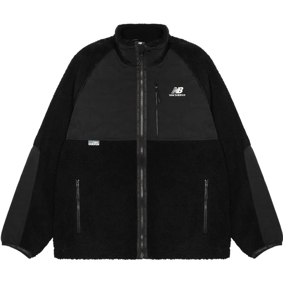 New Balance Velvet Jackets Men's Black Stand Collar Moderate