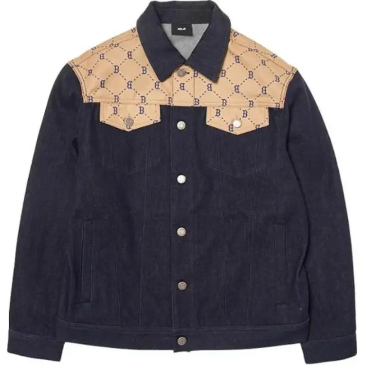 MLB Denim Mixed Jacquard Dia Monogram Boston Red Sox Denim Jackets & Coats Unisex Marine Blue