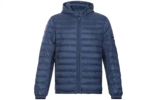 PRADA Down Jackets Men's Blue Hooded Moderate