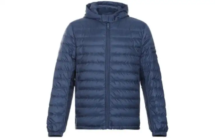 PRADA Down Jackets Men's Blue Hooded Moderate