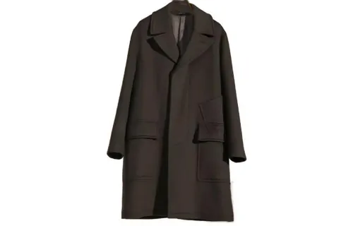 HERMES Coats Coat Men's Black Gray Color