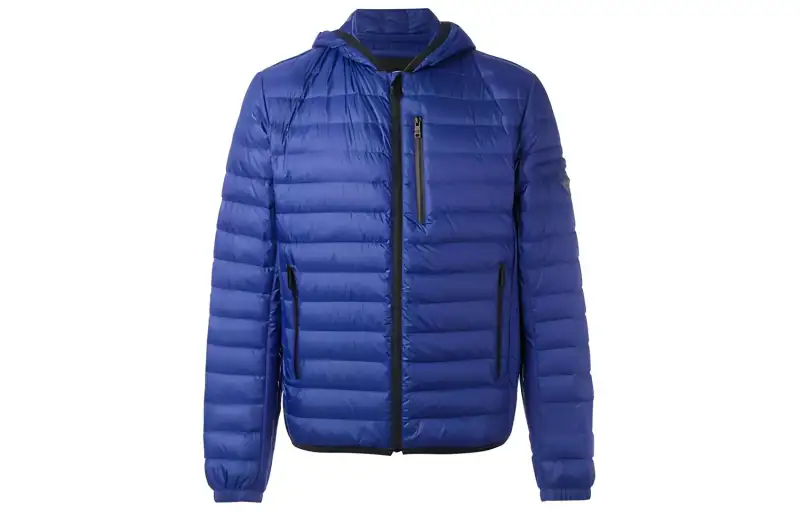 PRADA Down Jackets Men's Royal Blue Hooded Moderate Other