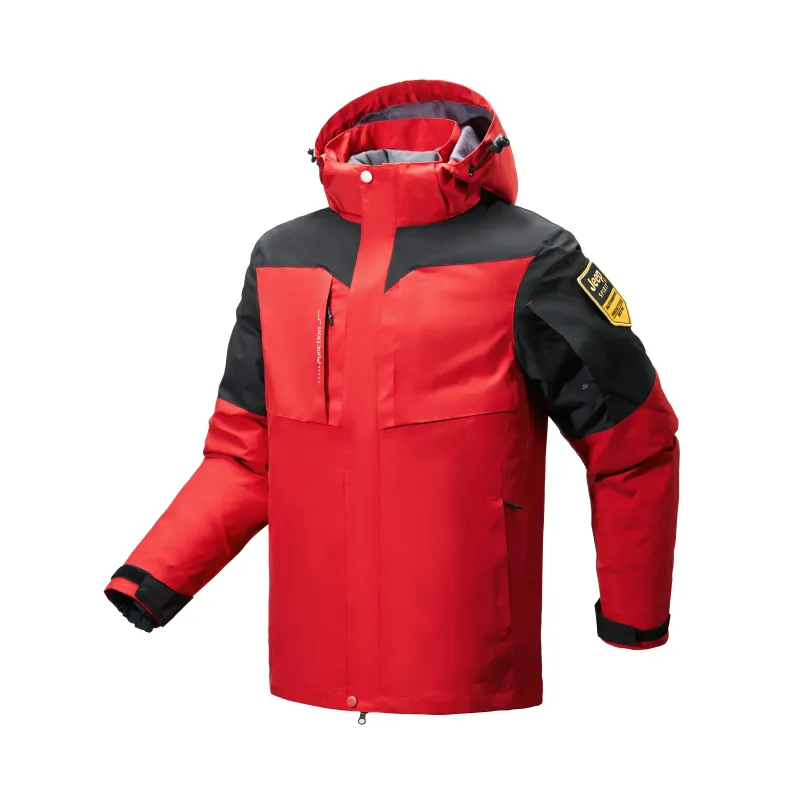 JEEP SPIRIT Warm long-sleeve with zipper, travel liner, waterproof windproof keep warm jacket for hiking for traveling for men and women, three-in-one