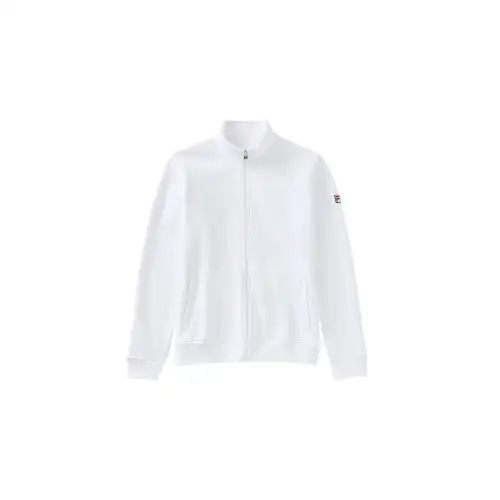 FILA Sweatshirts Unisex White 100 Stand Collar Moderate Cardigan