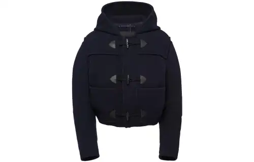 PRADA Coats Men's Blue Hooded Moderate Straight Fit