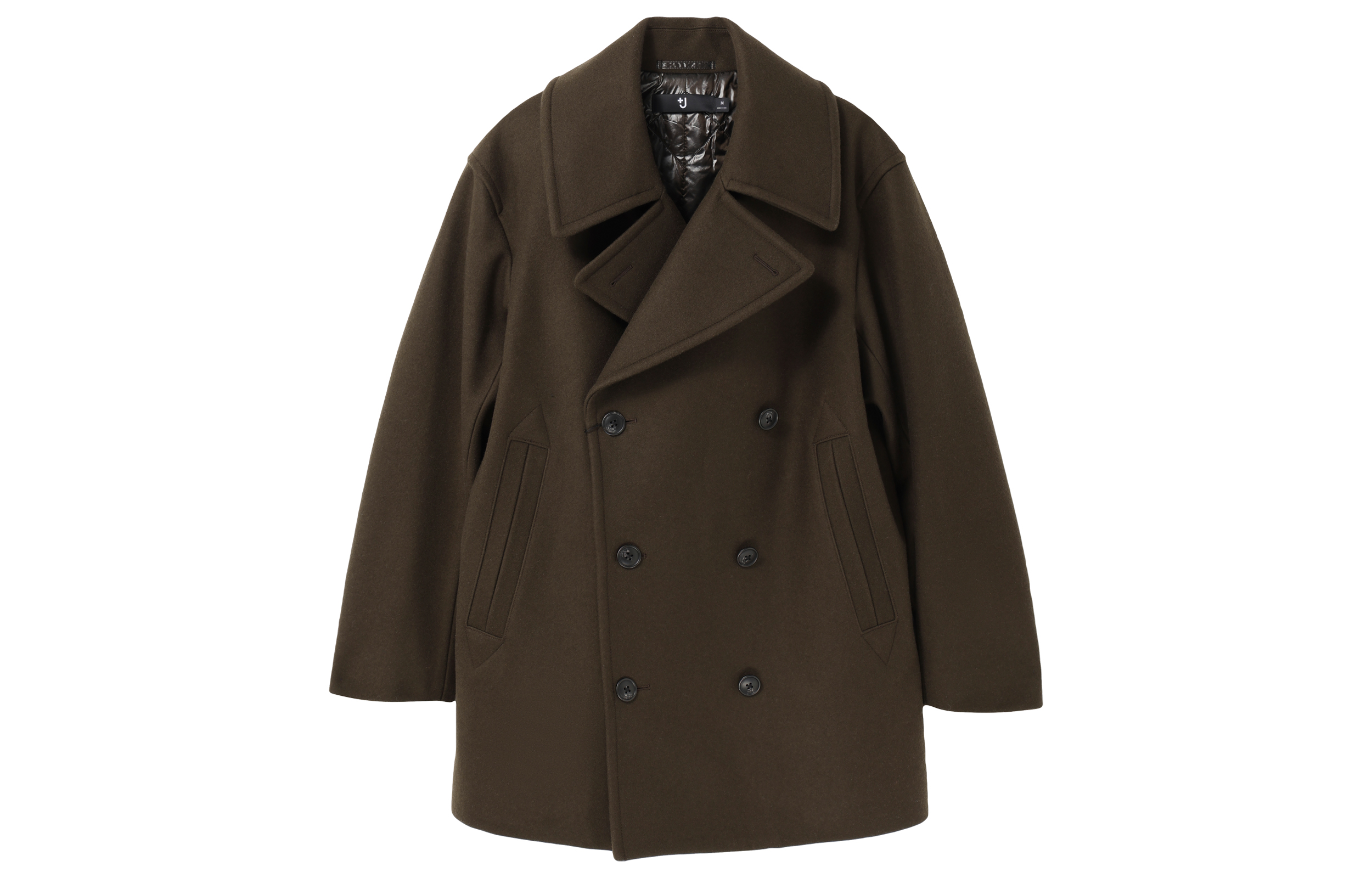 UNIQLO UNIQLO x JIL SANDER Jil Sander joint model dropped shoulder solid color loose double-breasted long-sleeved coat jacket men's olive color