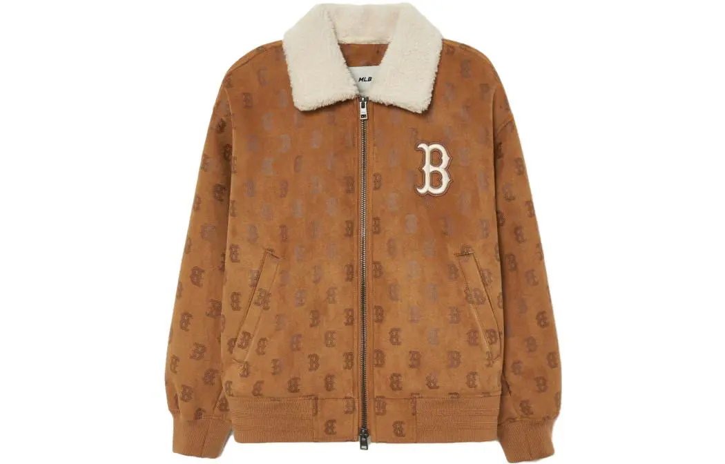 MLB Velvet Jackets Unisex Camel Lapel Moderate Straight Fit