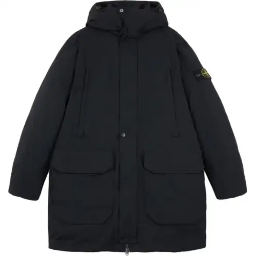 STONE ISLAND Polyester Micro Twill Long Down Parka Jacket