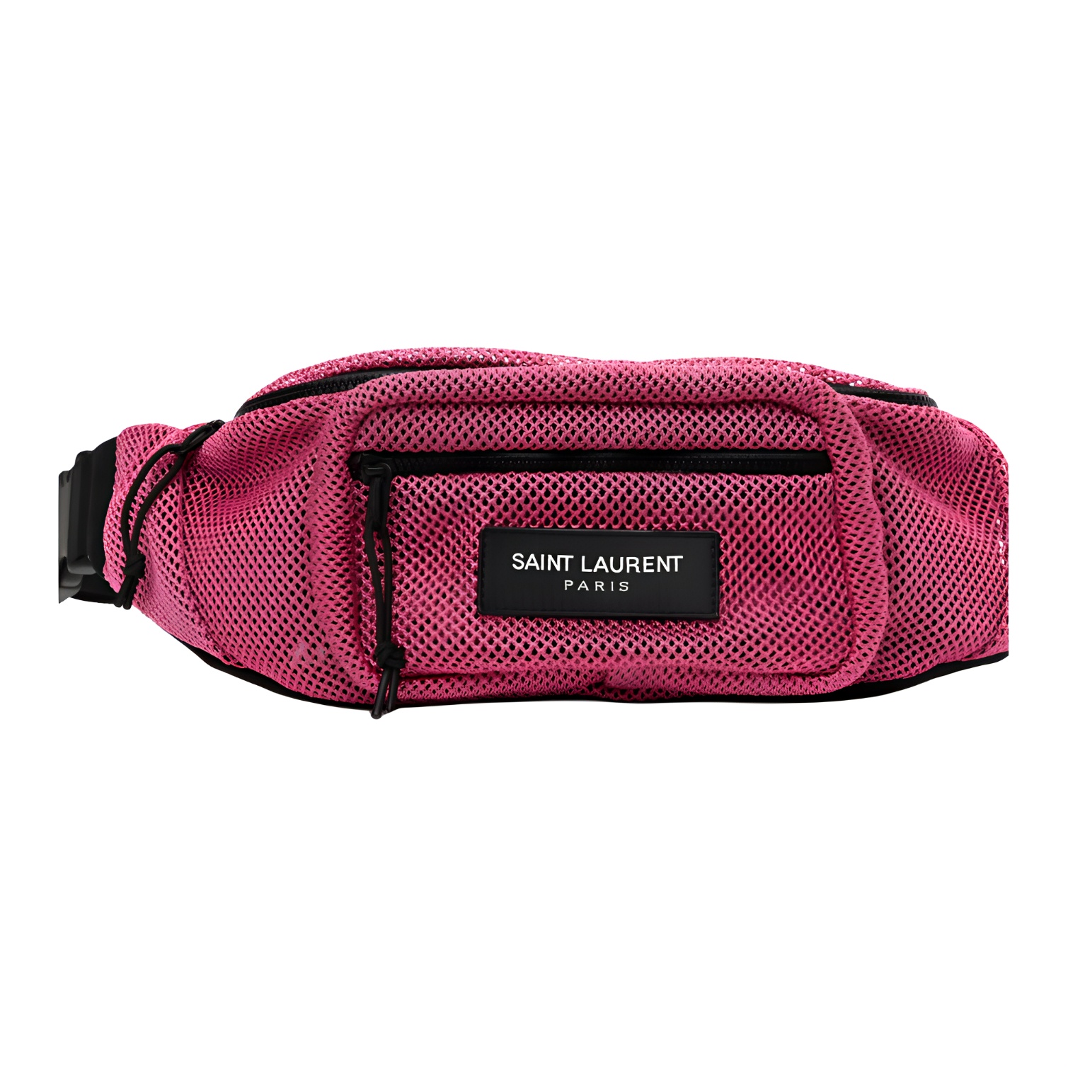 SAINT LAURENT Mesh Zip Closure Fanny Pack Men's Purple