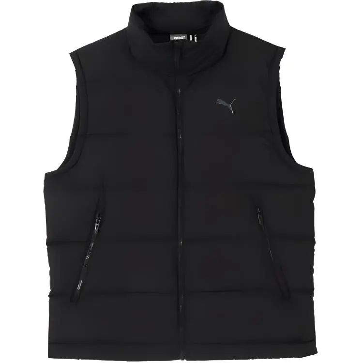 PUMA Vests Men's Black Stand Collar Moderate Straight Fit