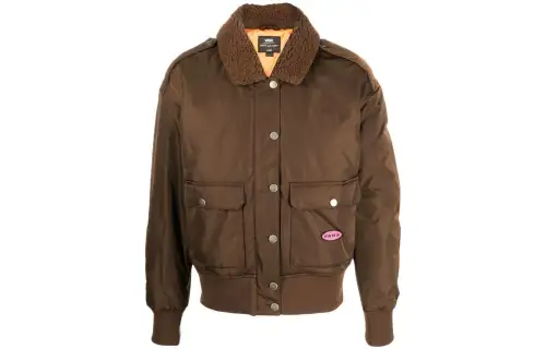 Vans Puffer Jackets Men's Brown Lapel Moderate