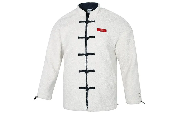 PUMA Velvet Jackets Men's White Stand Collar Moderate
