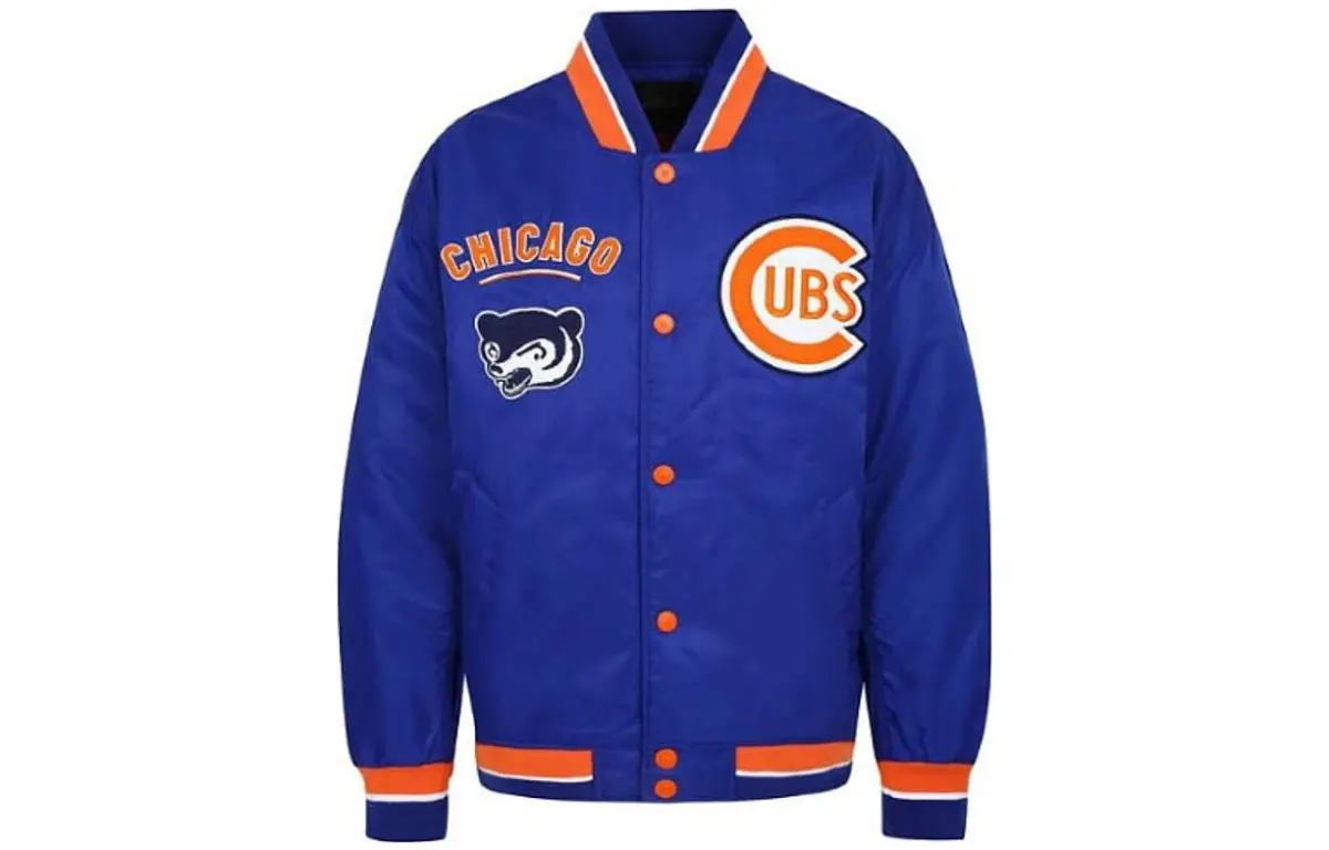 MLB Baseball Jackets Unisex Blue Baseball Collar Moderate Straight Fit
