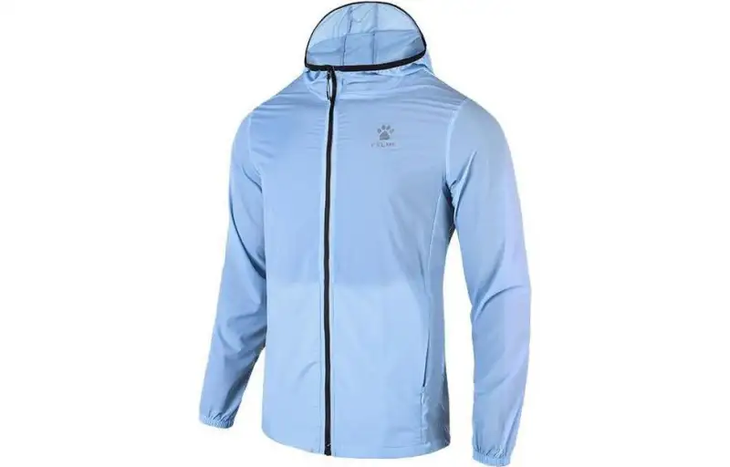 Thin sports travel windbreaker with hood with zipper, breathable sun protection clothing for men and women, for running, UV protection