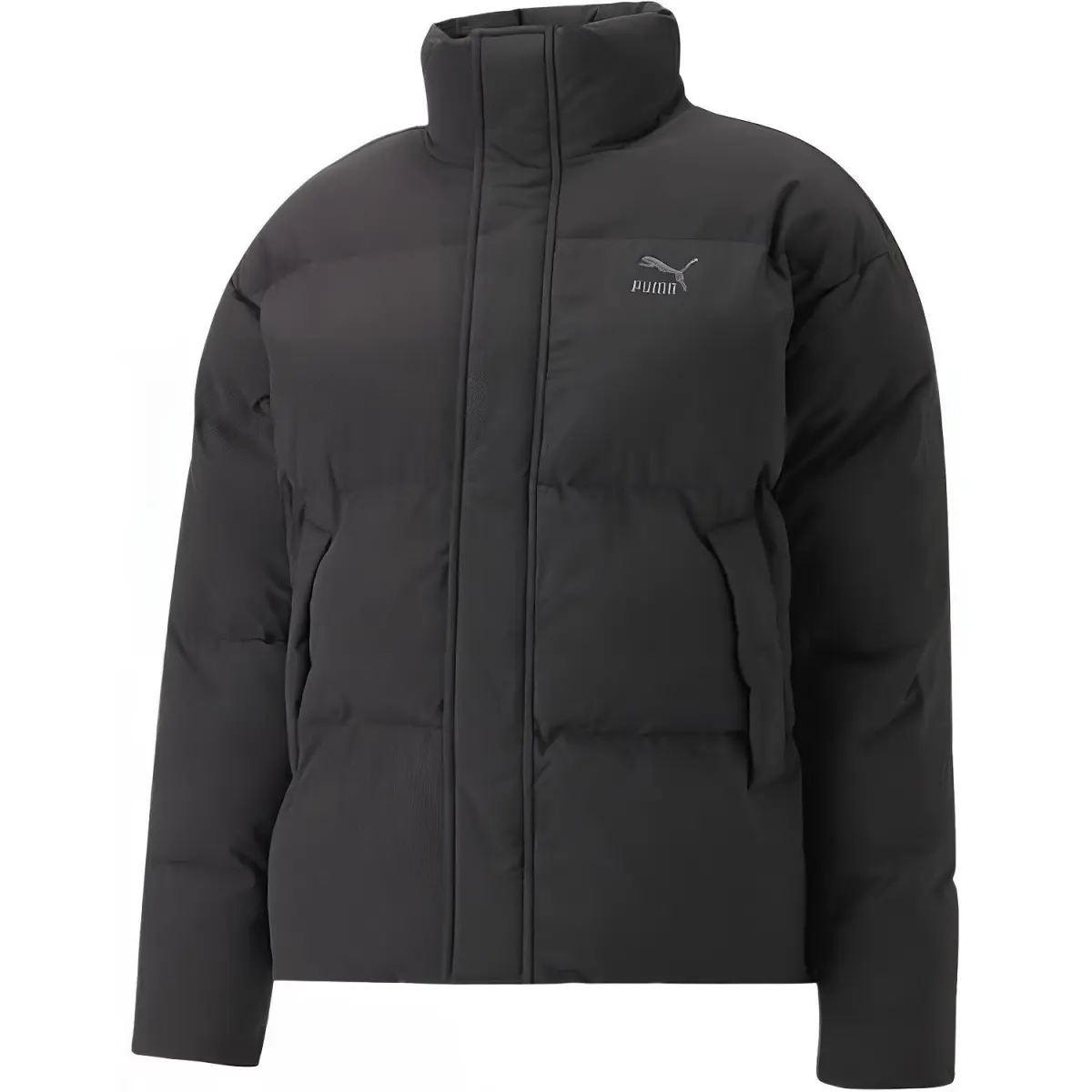 PUMA Puffer Jackets Men's Black Stand Collar Moderate Padded Puffer Jacket