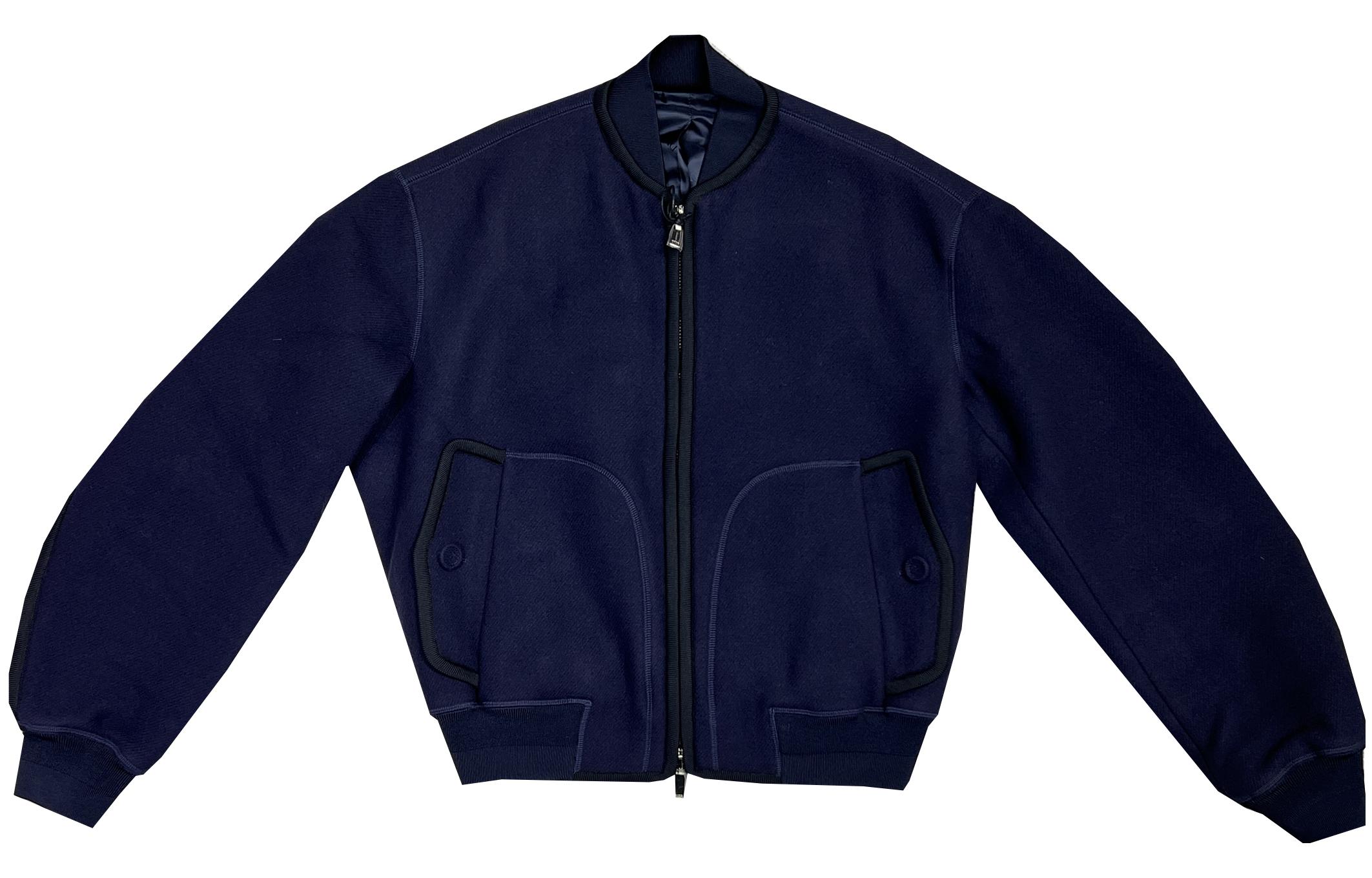 DIOR Dior x x Peter Doig Solid Color Pocket Zipper Long Sleeve Jacket Men's Navy Blue