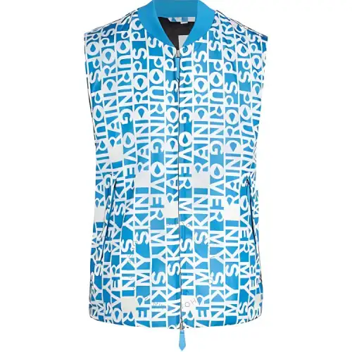 Burberry Vests Men's Blue Stand Collar Moderate Other