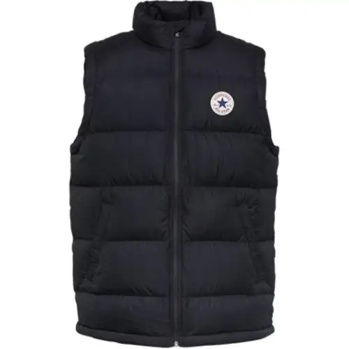 Converse Vests Men's Black Stand Collar Moderate Other