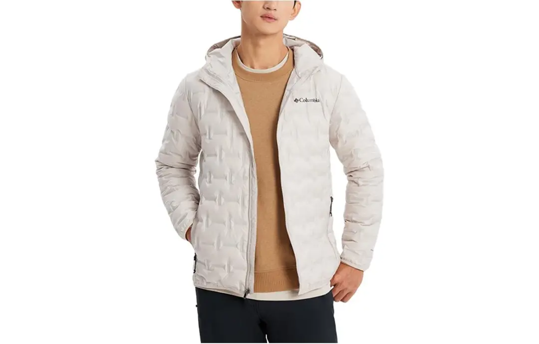 Columbia Delta Ridge Down Jackets Unisex Ecru Hooded Moderate Other