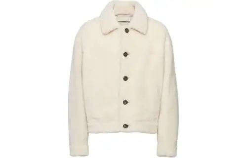 PRADA Button-front Shearling Jacket