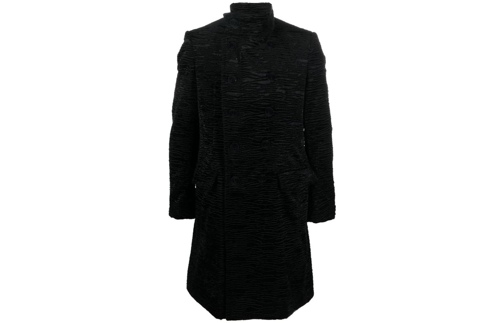 Мужское пальто BALMAIN YH1UC005VC310PA (черное)