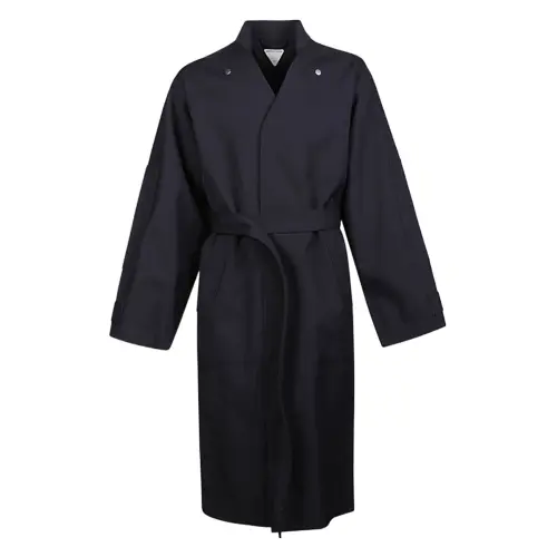 Bottega Veneta Coats Men's Black Stand Collar Moderate Straight Fit