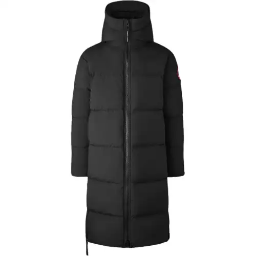 Canada Goose Logo Patch Hooded Down Jacket