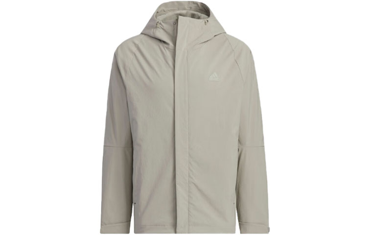 Adidas BUSINESS CASUAL Parka Fleece Solid Color Logo Label Thickened And Fleece Lined Athleisure Hooded Jacket Coat