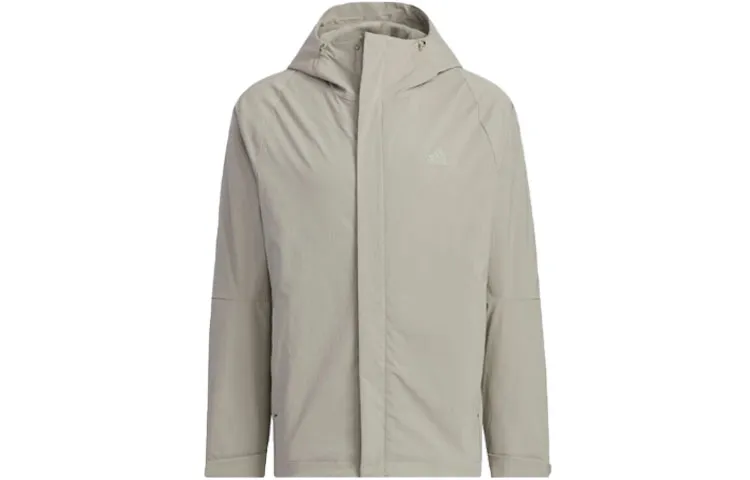 Adidas BUSINESS CASUAL Parka Fleece Solid Color Logo Label Thickened And Fleece Lined Athleisure Hooded Jacket Coat