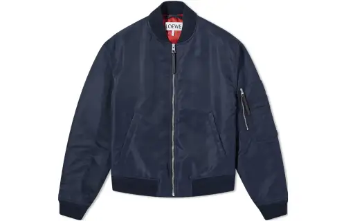 LOEWE Jackets Men's Midnight Blue Baseball Collar Moderate Other